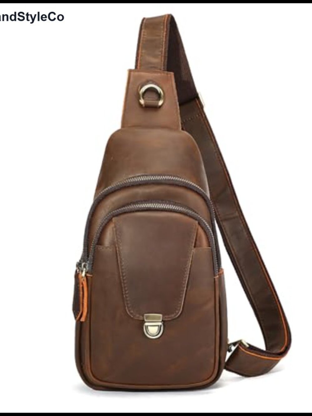 Genuine Leather Sling Bag for Men Crossbody Chest Daypack